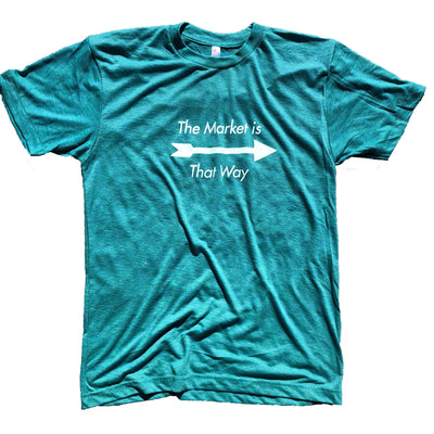 843 Shop The Market is That Way Tee - Teal (Unisex)