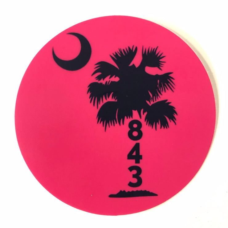 Pink 843 Palmetto Sticker